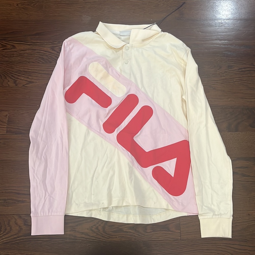 used flia color block long sleeve with collar size xs